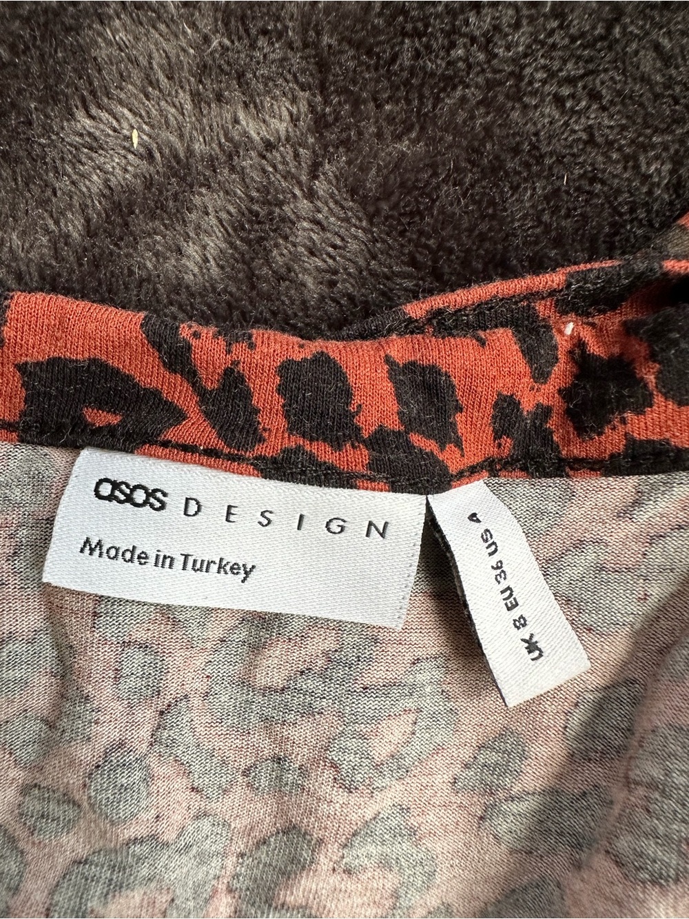 ASOS Pink and Gray Leopard Print Top